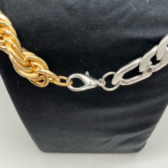 ASOS Men's Stainless Steel Chunk and Gold Rope 24" Chain - Picture 7 of 7
